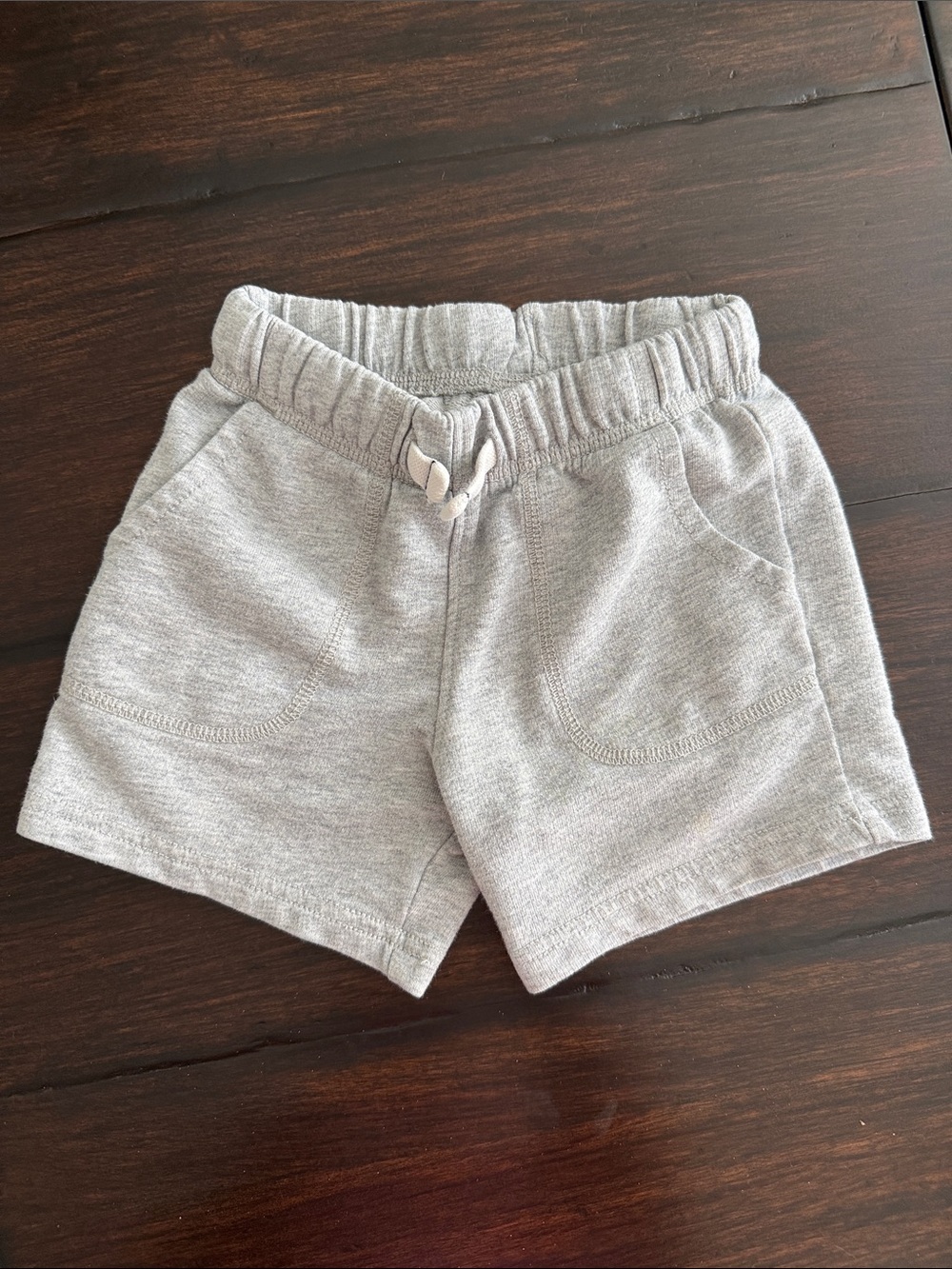 Carter's Light Gray Knit Elastic-Waist Shorts with Drawstring